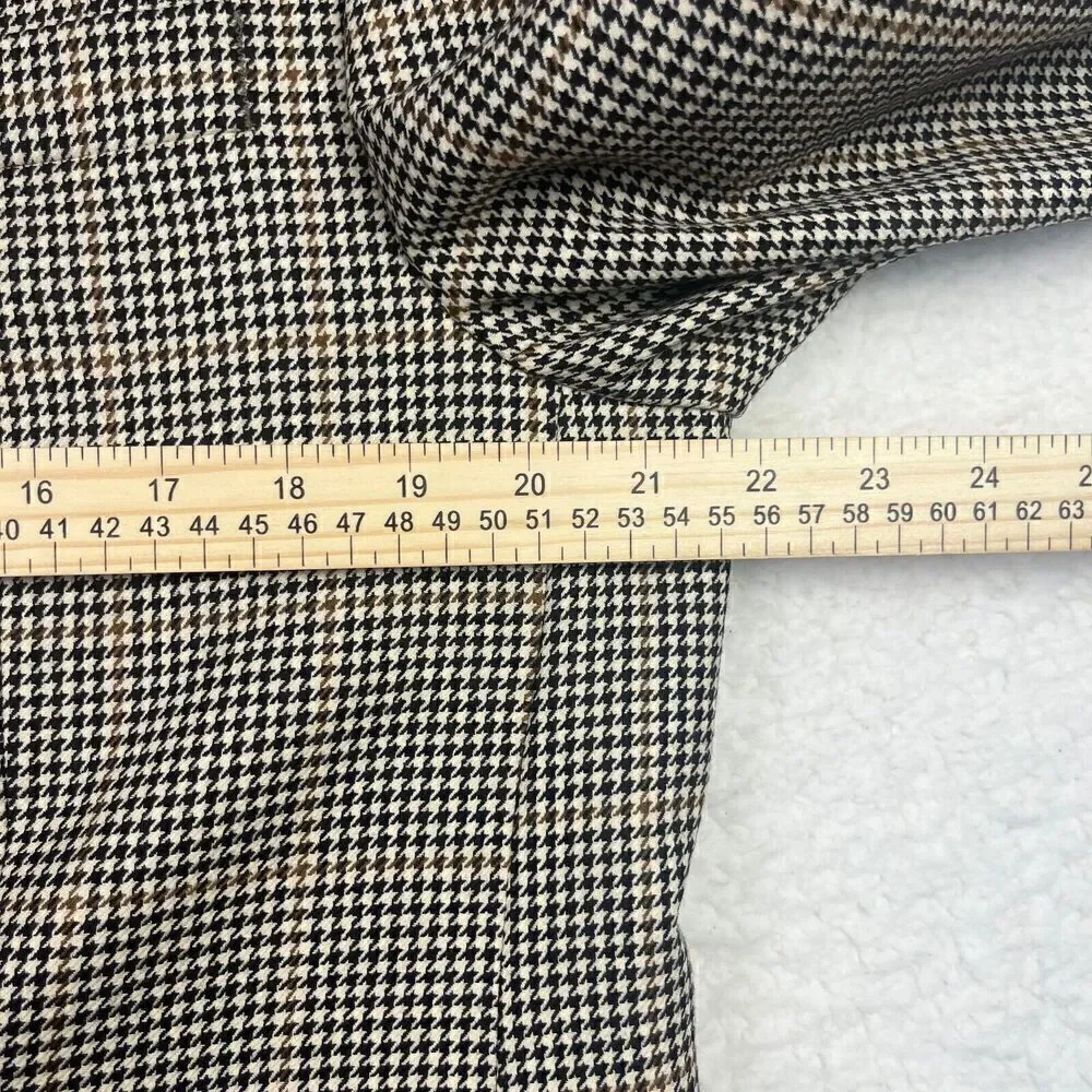 Ralph Lauren Mens‎ Blazer Sport Coat Two Button Jacket 100% Wool 42R HoundsTooth